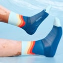 Calzini Feetures Elite Light Cushion Mini Crew Blu Arancio