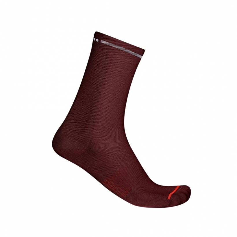Calcetines Castelli Premio Evo 18 Rojo Burdeos