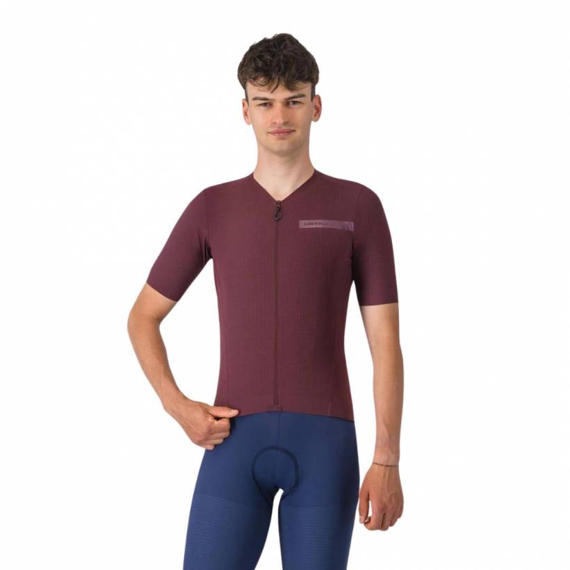 Maillot Castelli Premio Evo Manches Courtes Rouge Bordeaux