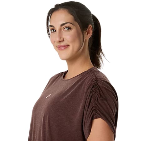 Asics Nagino Run Adjustable SS Top short-sleeve tee brown women
