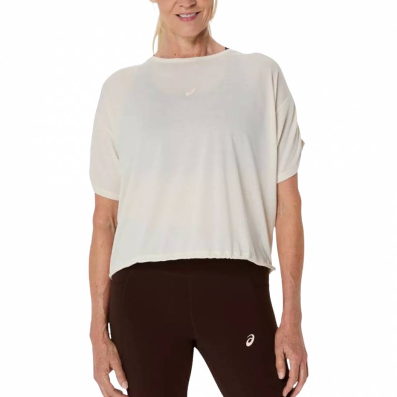 Camiseta Asics Nagino Run Adjustable SS Top Manga Corta Blanco Mujer
