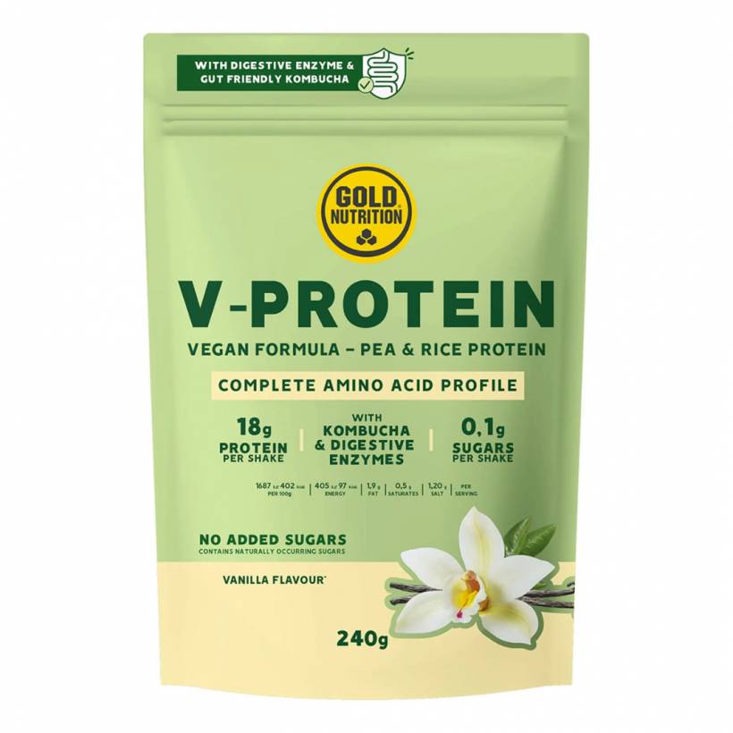 Protéine Végane GoldNutrition V-Protein Kombucha Vanille 240g