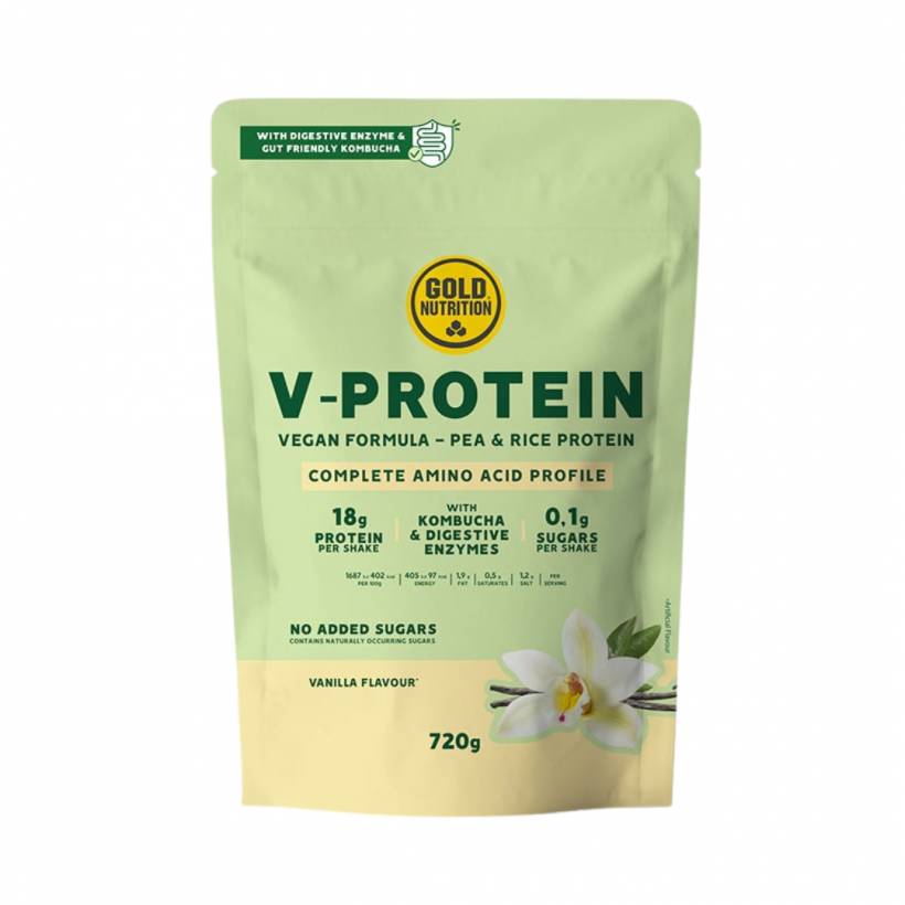 Proteína Vegana GoldNutrition V-Protein Kombucha Vainilla 720g