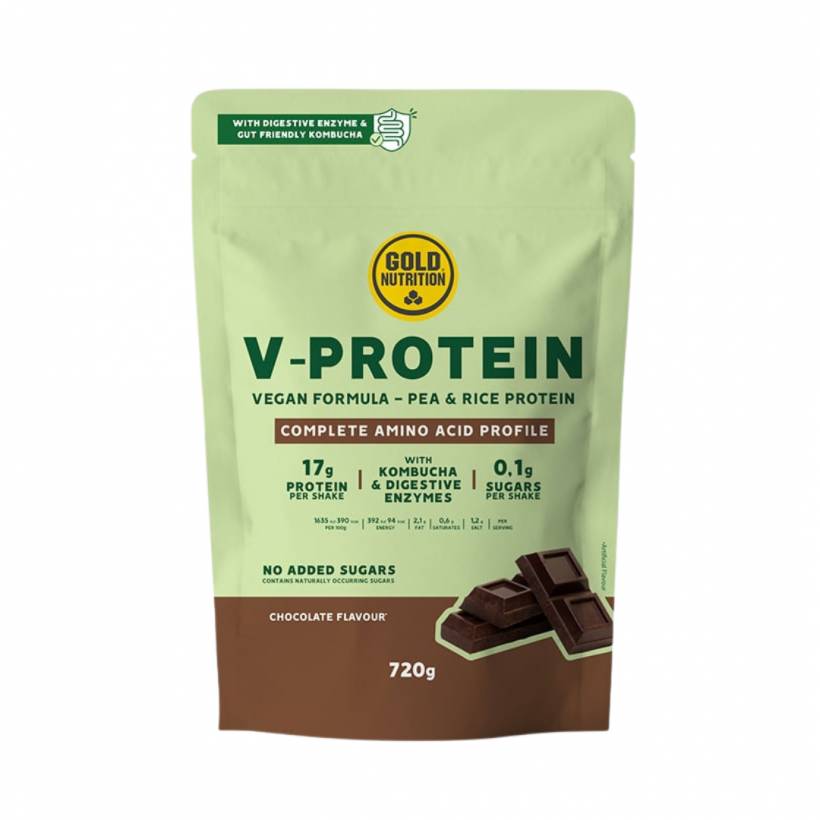 Proteína Vegana GoldNutrition V-Protein Kombucha Chocolate 720g