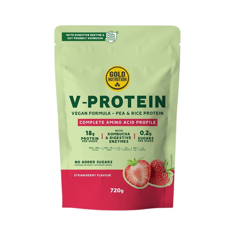 GoldNutrition V-Protein Kombucha Aardbei Vegan...