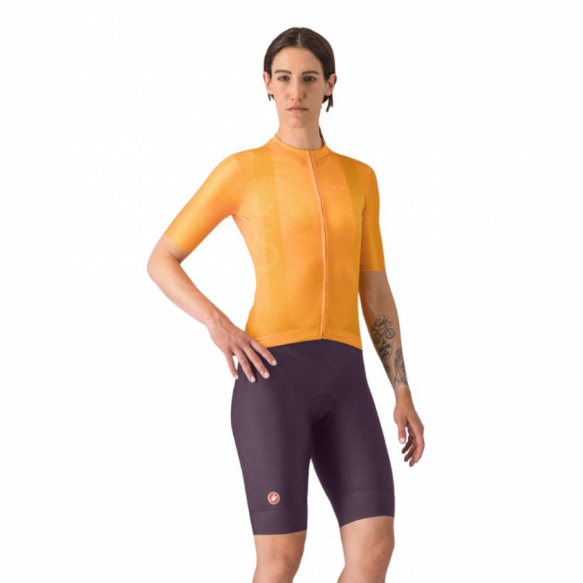Castelli Prima 2 DT Shorts Orange Schwarz Damen