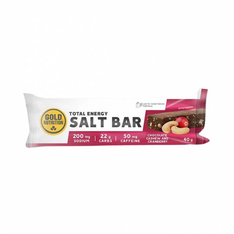 GoldNutrition Total Energy Salt Bar Energy Bar Cashew and Cranberry 40g