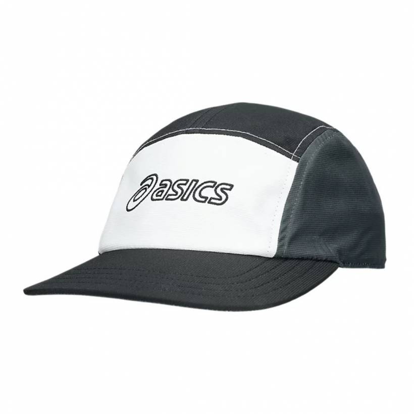Asics 5 Panel Mütze Schwarz Weiß