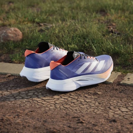 Adidas Adizero Boston 12 Shoes Blue Orange SS25.