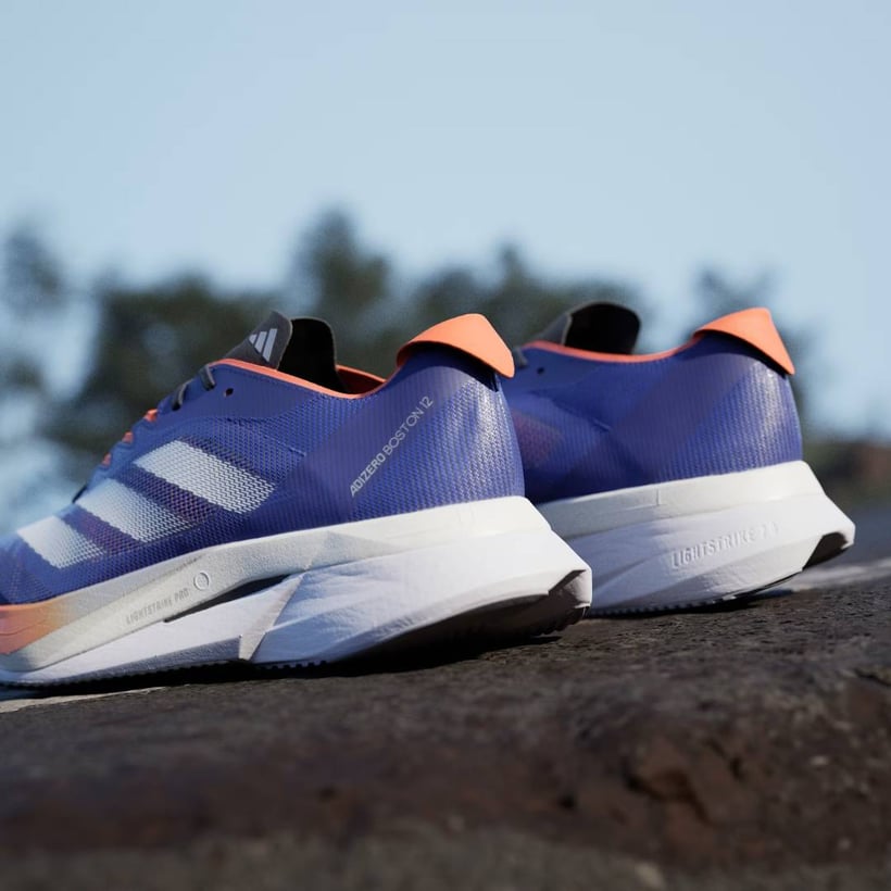 Adidas Adizero Boston 12 Shoes Blue Orange SS25.