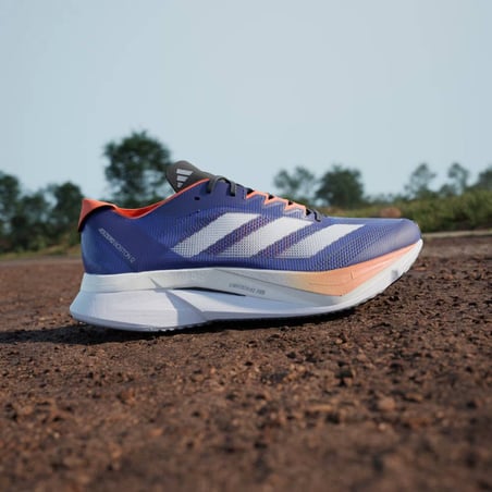 Adidas Adizero Boston 12 Shoes Blue Orange SS25.