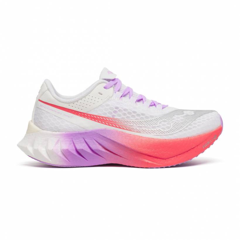 Tênis Saucony Endorphin Pro 4 Branco Roxo AW25 Mulher