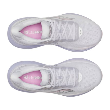 Tênis Saucony Triumph 23 Branco Roxo AW25 Mulher
