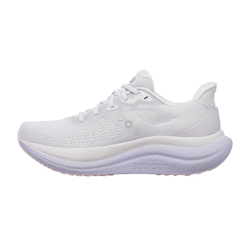 Tênis Saucony Triumph 23 Branco Roxo AW25 Mulher
