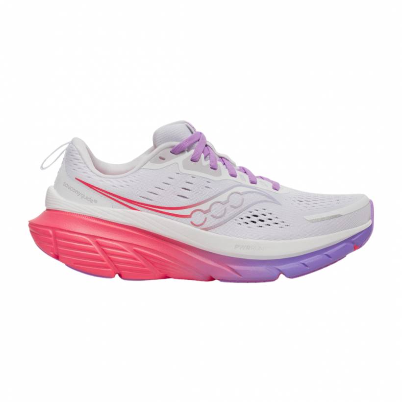 Saucony Guide 18 Grijs Roze AW25 Dames Sneakers