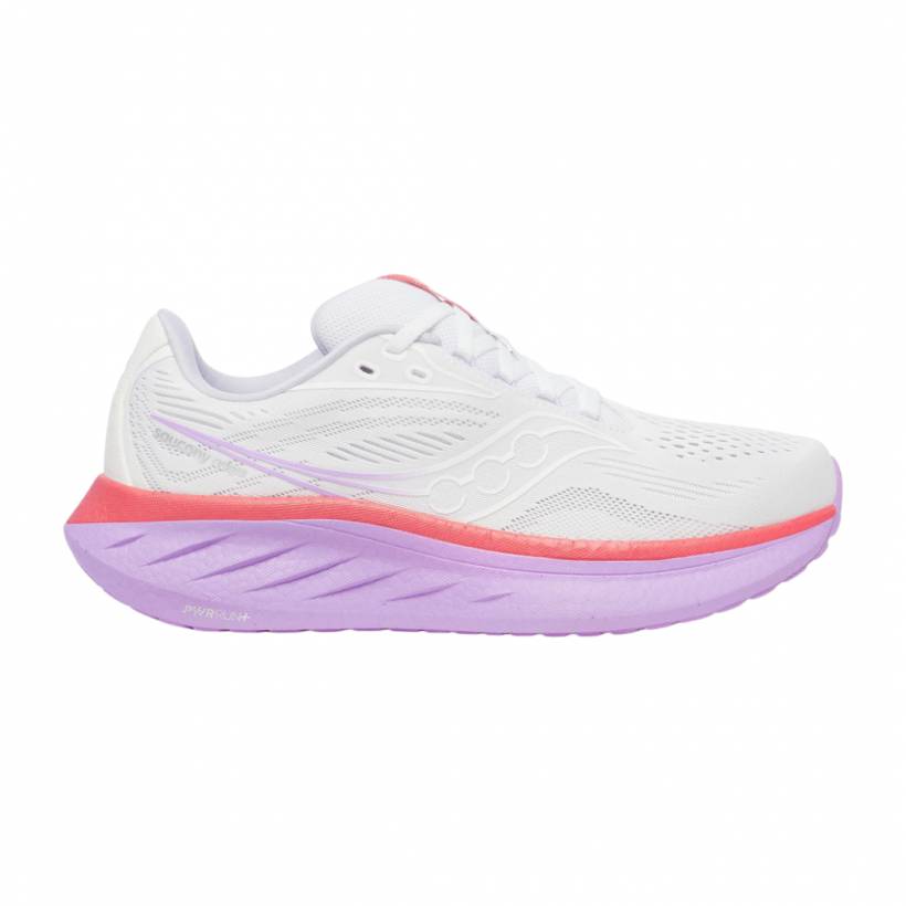 Chaussures Saucony Ride 18 Blanc Rose AW25 Femme