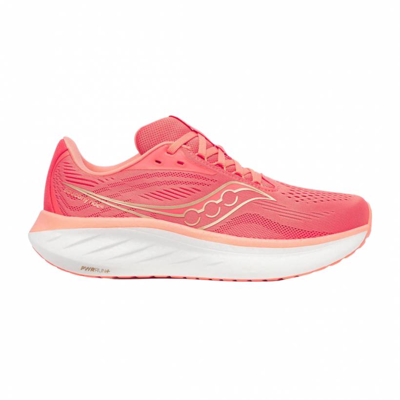 Saucony Ride 18 Schuhe Rosa Weiß AW25 Damen