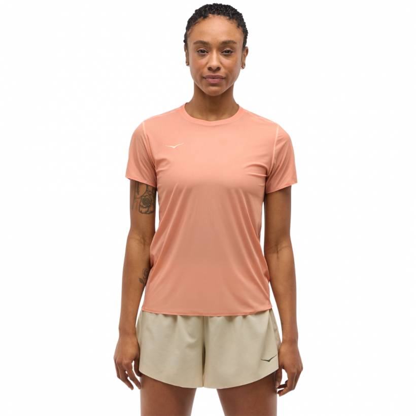 Hoka Airolite korte mouwen oranje dames T-shirt