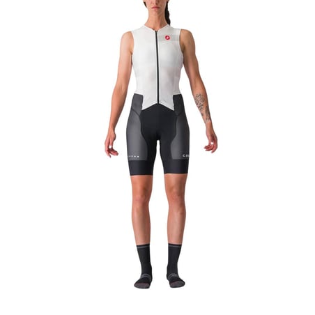 Sleeveless Castelli Free Sanremo Women's Trisuit White Black