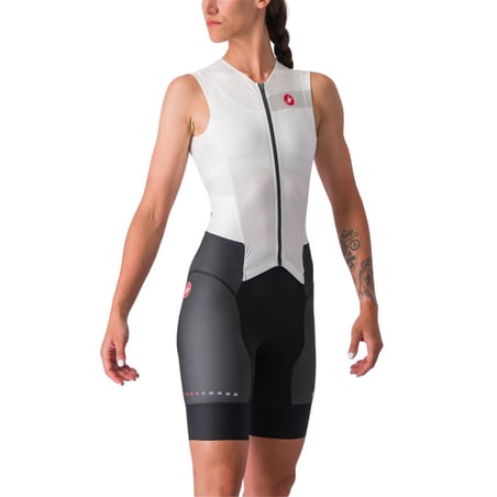 Sleeveless Castelli Free Sanremo Women's Trisuit White Black