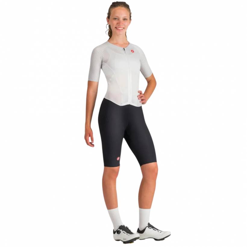 Castelli Integral Free Sanremo 3 Korte Mouw Trisuit Wit Zwart Dames