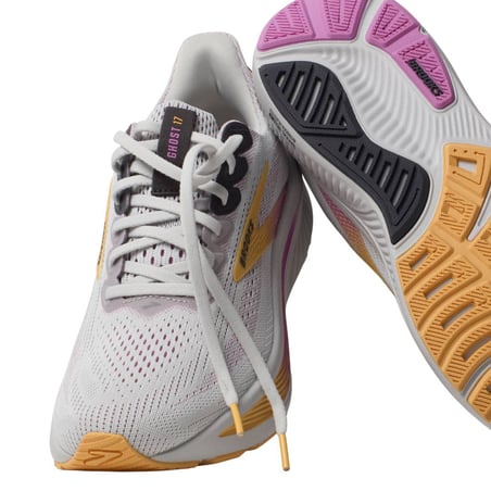 Brooks Ghost 17 Shoes White Pink Orange AW25 Women