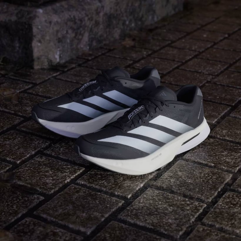 Adidas Adizero Boston 13 Schuhe Schwarz Weiß AW25