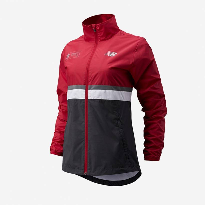 New Balance London Marathon Jacket Red Black Woman