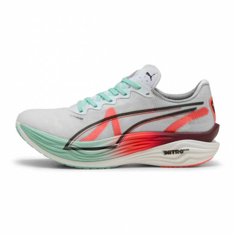 Chaussures Puma Deviate NITRO Elite 3 Hyrox Blanc Rouge AW25 Femme