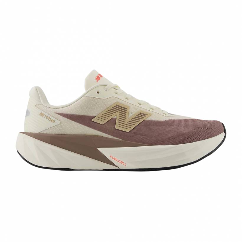 Zapatillas New Balance FuelCell Rebel v5 Blanco Marrón AW25