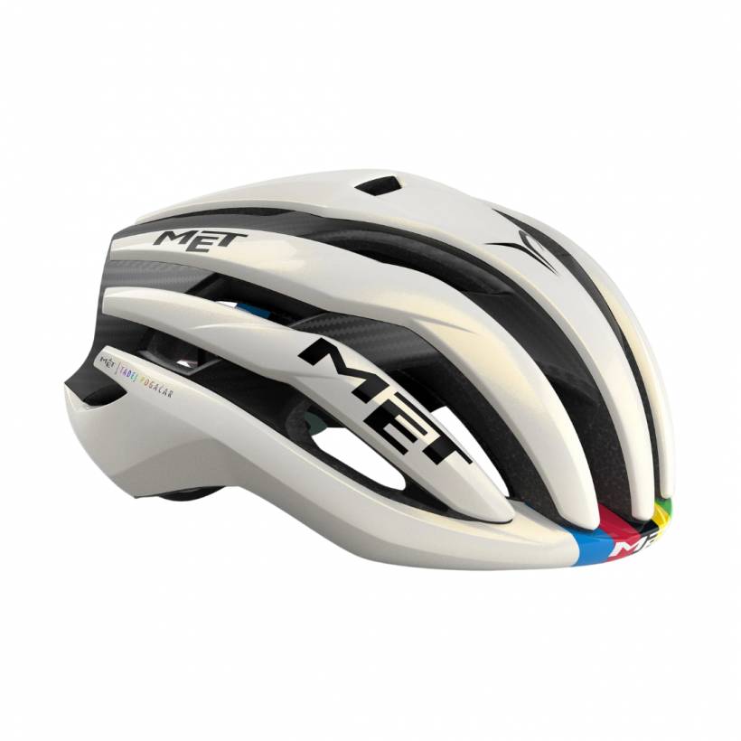 Kask MET Trenta 3K Carbon Mips Edycja Tęcza Mistrza Świata Biały
