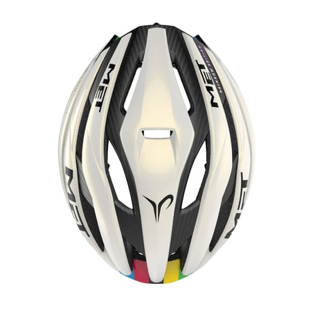 Casco MET Trenta 3K Carbon Mips Edicion Arcoiris World Champion Blanco