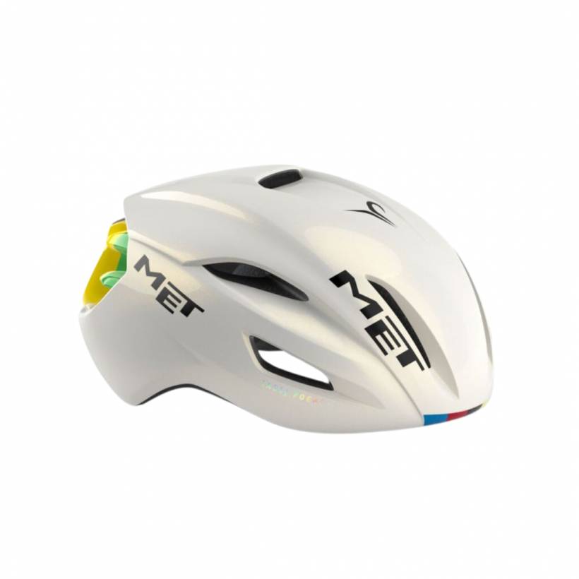 MET Manta MIPS Helm Rainbow Edition Wereldkampioen Wit