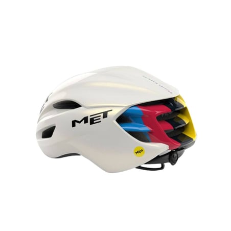 Kask MET Manta Mips Edycja Tęczowy Mistrz Świata Biały