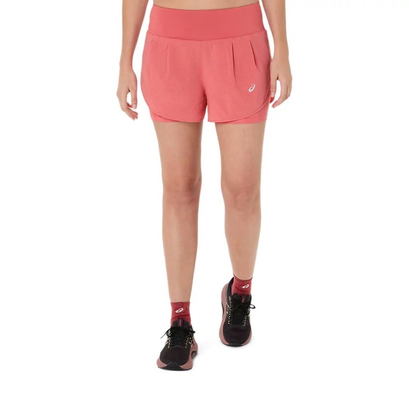 Calção Asics Road 2-N-1 3.5IN Rosa Mulher