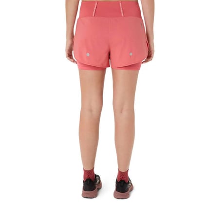 Calção Asics Road 2-N-1 3.5IN Rosa Mulher