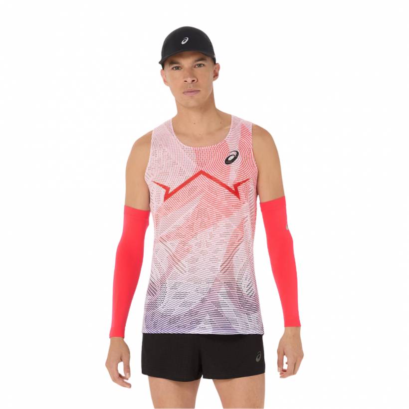 Camiseta Asics Metaspeed Sin Mangas Blanco Rojo