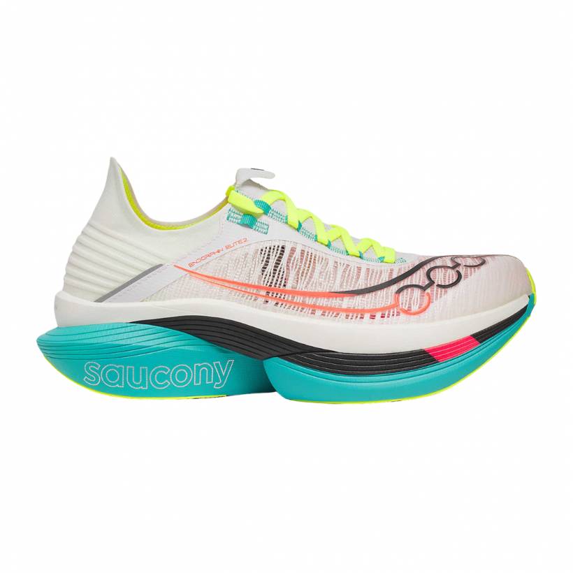 Chaussures Saucony Endorphin Elite 2 Blanc Bleu AW25 Unisexe