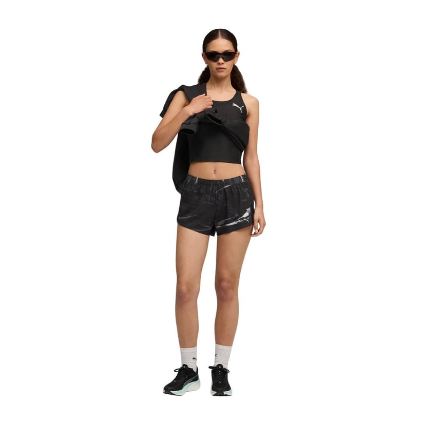 Puma Run Velocity AOP 3" Shorts Zwart Dames
