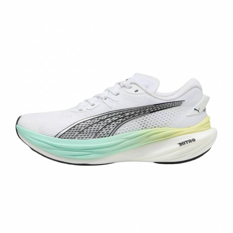 Buty Puma Deviate Nitro 3 Białe Zielone AW25 Damskie
