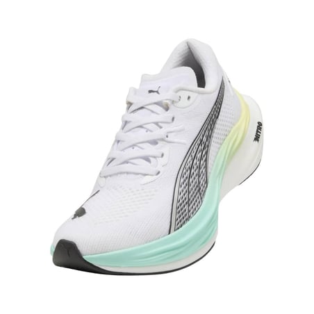 Tênis Puma Deviate Nitro 3 Branco Verde AW25 Mulher
