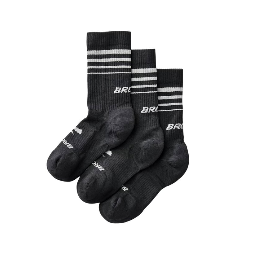 Calcetines Brooks Run-In Crew 3-Pack Negro