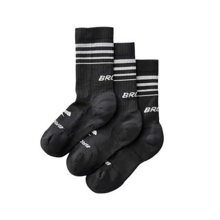 Meias Brooks Run-In Crew 3-Pack Preto