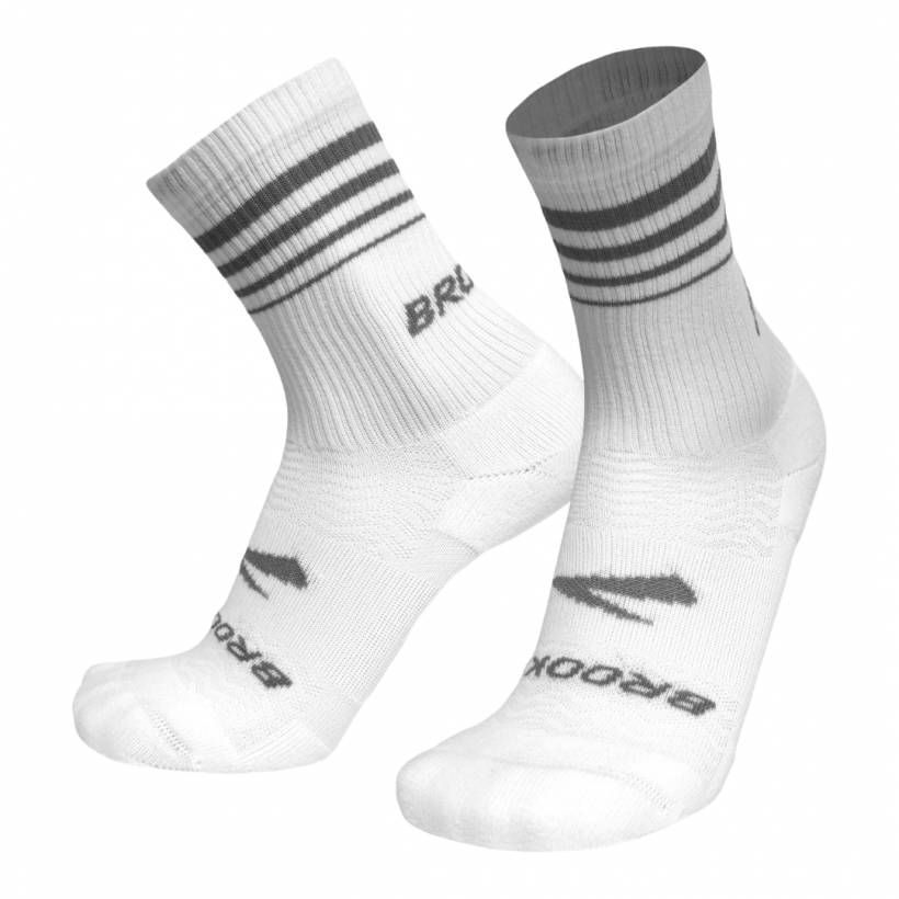 Calcetines Brooks Run-In Crew 3-Pack Blanco