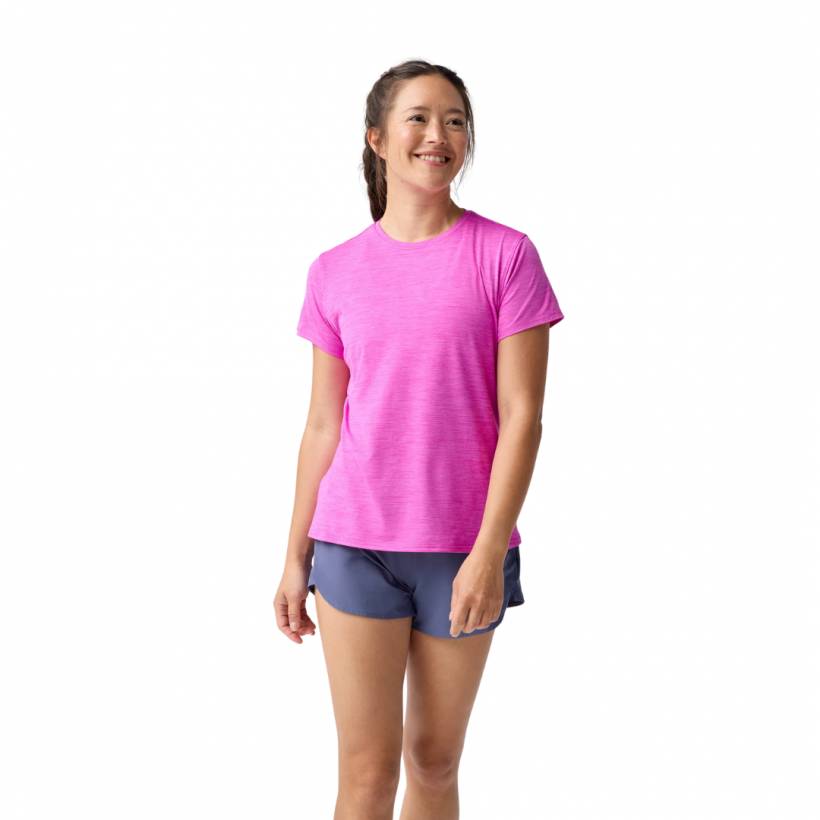 Camiseta Brooks Luxe Manga Corta Rosa Mujer