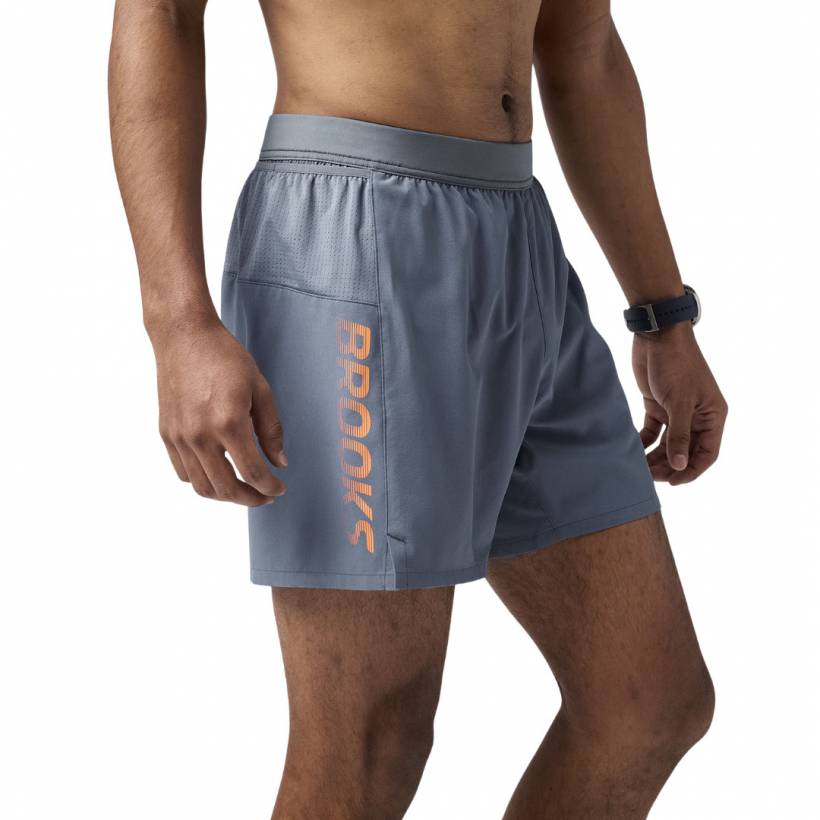 Brooks Journey 5" Shorts Grijs Oranje