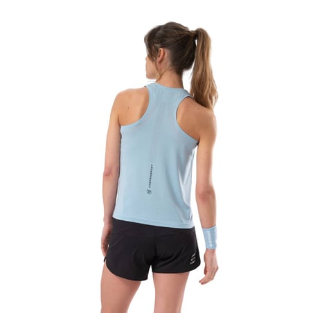 Camiseta Compressport Performance Singlet Sin Mangas Azul Mujer