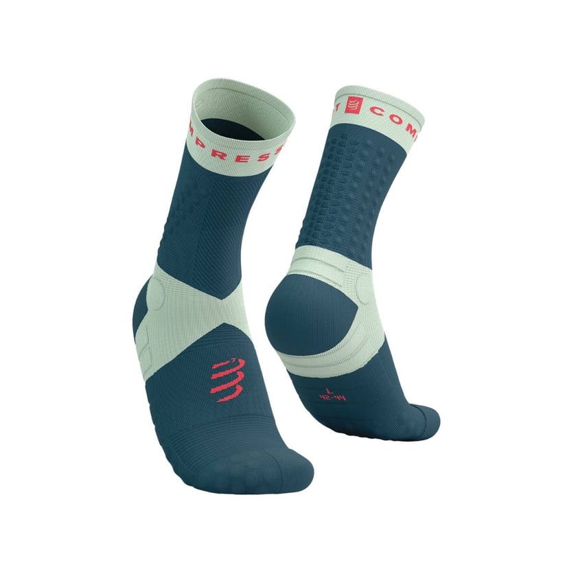 Calzini Compressport Ultra Trail V2.0 Blu Verde