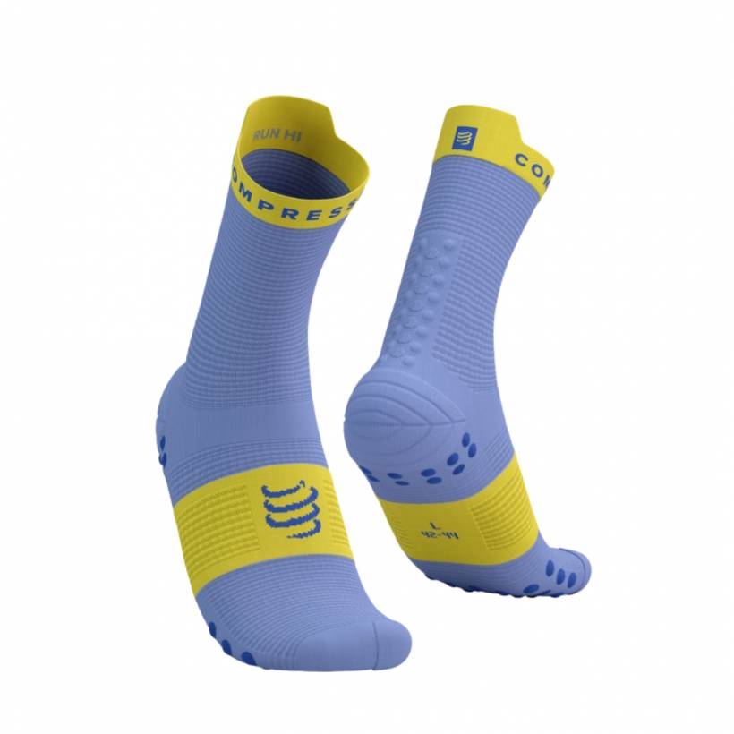 Compressport Pro Racing Sokken v4.0 Run High Paars Geel
