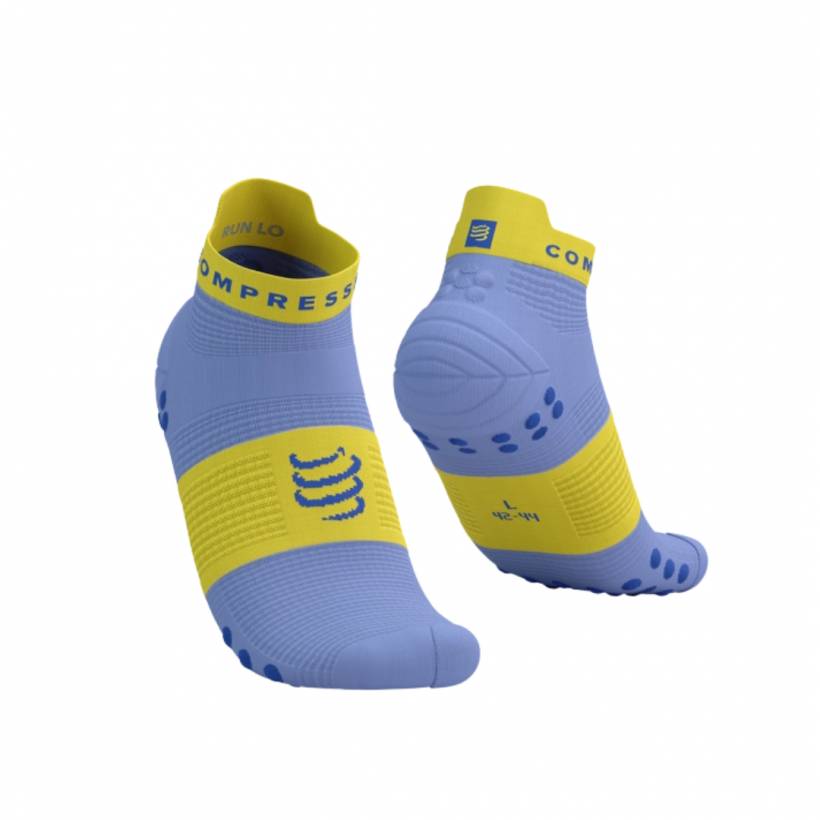 Compressport Pro Racing v4.0 Run Low Sokken Paars Geel